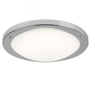 Opal Glass Shape LED Ceiling Lamp in Satin Silver Finish